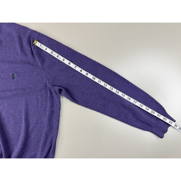 Vintage Polo Ralph Lauren V-Neck Sweater Men’s XL Purple Pima Cotton Pony Preppy - Picture 6 of 9